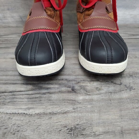 JustFab Brown Naila Faux Shearling Snow Rain Boot - Picture 7 of 13